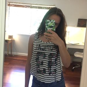 STRIPED TROPICAL TANK TOP